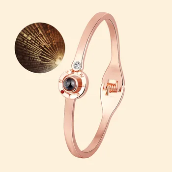 

Projection Bracelet 100 Languages I Love You Bracelet Memory Projection Couple Bangle Jewelry