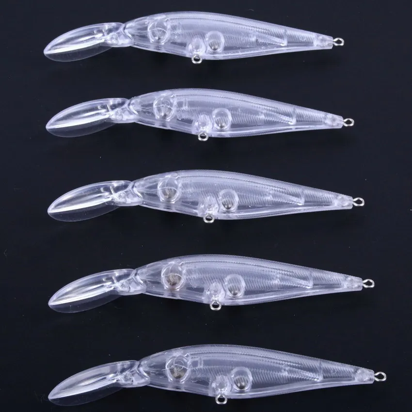 10pcs/set 3g 6g 7g 9g Unpainted Fishing Baits ABS Plastic Long Tongue Minnow Hard Blank Lures Crankbait Wobblers Fish Lure
