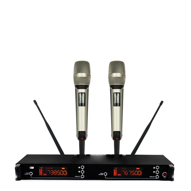 NTBD сценические церковные караоке вечерние M9000 UHF профессиональный двойной беспроводной микрофон системы 2 ручной 2 канала - Цвет: Handheld