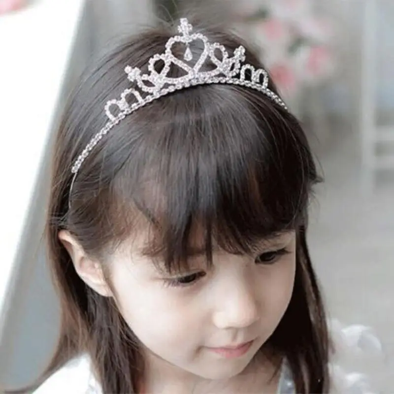Детская лента для волос кристалл тиара на голову ребенок девочка Свадьба принцесса Выпускной Корона вечерние аксессуары Принцесса Выпускной Корона повязка на голову