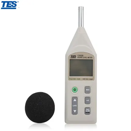 TES 1352S программируемый измеритель уровня звука от 30 до 130 дБ (USB кабель micro SD карта 4