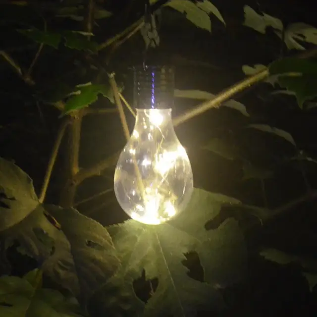 Solar Light Bulb Waterproof Solar Rotatable Outdoor Garden Camping Hanging LED Light Lamp Bulb Solar Light Bulb dropship 18jun7