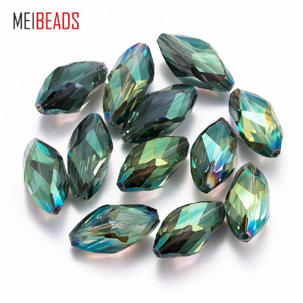 MEIBEADS 1pc/lot 16*29mm Trendy Crystal Rhombus Polyhedral Beads For Accessories Fit Bracelet DIY Jewelry Making EY6091 | Украшения и