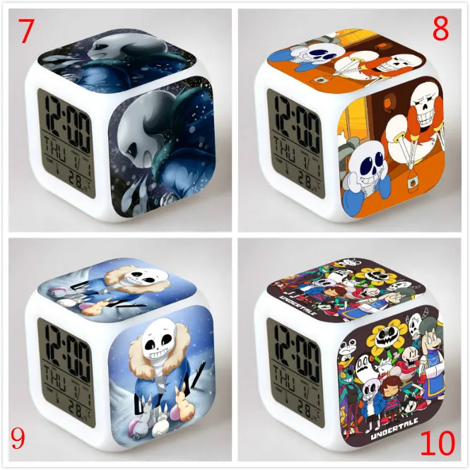 Undertale Sans Digital Thermometer Glowing Cube Alarm Clock Color Changing Led 売り切れ必至！