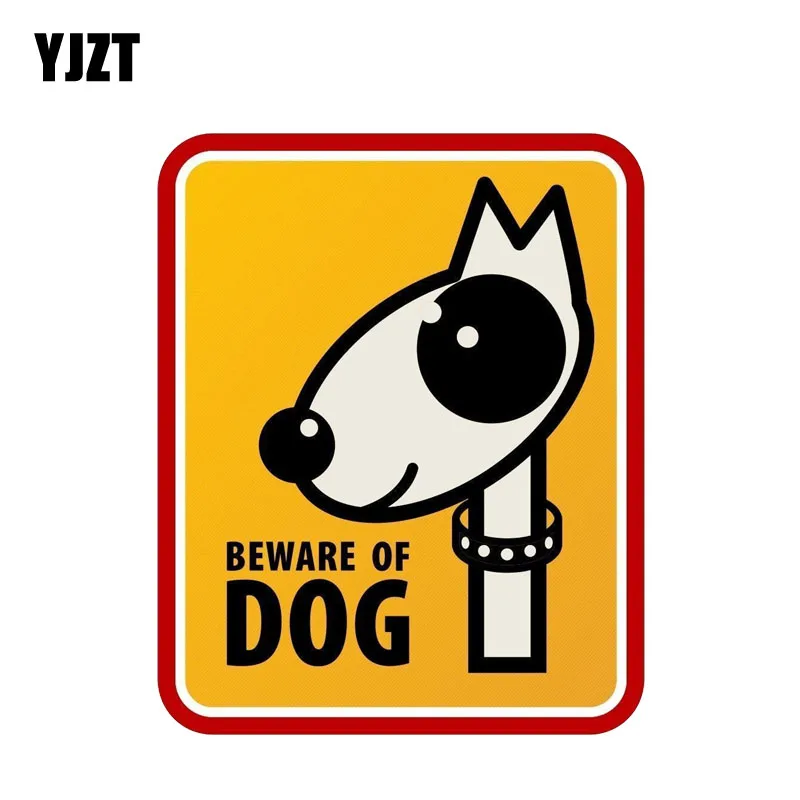 

YJZT 12.1CM*14.9CM Warning Beware Of The Dog Car Sticker PVC Accessories Decal 12-1550