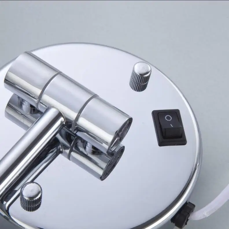 Günstig Bad Spiegel Wand Montiert 8 zoll Messing 3X 1X Vergrößerungs Spiegel LED Licht Falten Make Up Spiegel Kosmetik Spiegel Dame geschenk