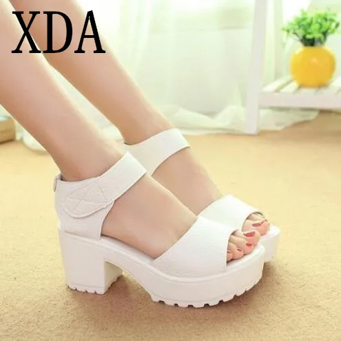 

XDA Fashion sandals women Summer shoes Woman wedges platform sandals high heel soft pu women shoes sandals thick heel sandals