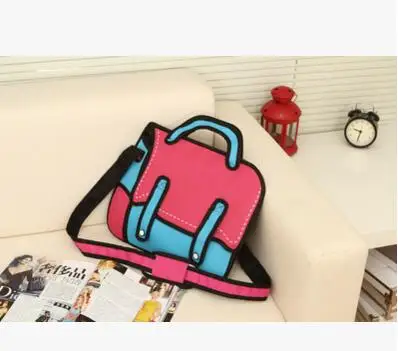 New Fashion 2D Bags Novelty Women Casual Tote 3D Drawing Cartoon Comic shoulder bag Lady Shoulder Bag Messenger 4 Colors Gifts