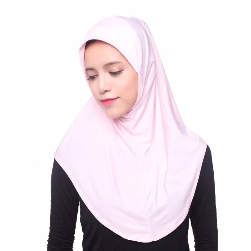 Женская кепка для хиджаба с полным покрытием, 12 цветов, мусульманский хиджаб, шарф, ледяной шелк, арабианская шапка, головной убор, шарф