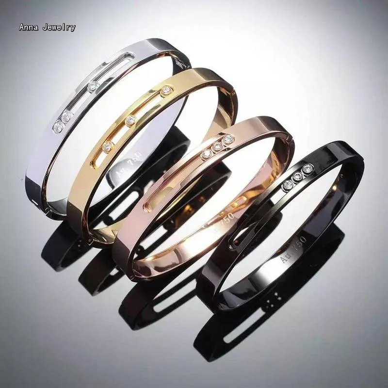 

Fashion Luxury Dazzling Move Stones Bracelet Elegant New Inspired Cuff Bracelet Bangle For Woman Romantic Gift