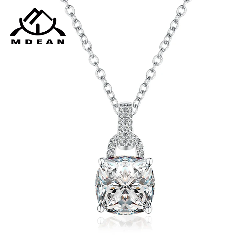 

MDEAN Vintage Wedding Necklace for Women Wedding Gold Color square AAA Zircon Jewelry Accessories for Girl Pendant D120