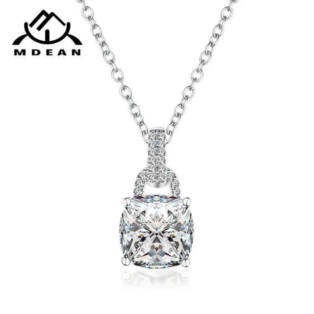 MDEAN Vintage Wedding Necklace for Women Wedding White Gold Color square AAA Zir MDEAN Vintage Wedding Necklace for Women Wedding White Gold Color square AAA Zir