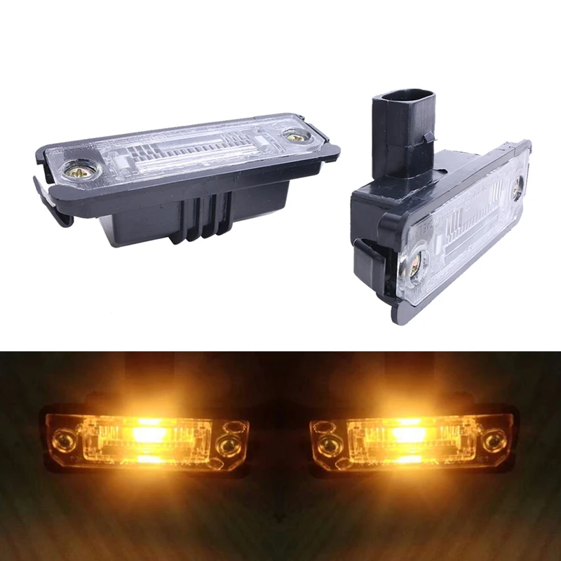 2PCS Halogen License Plate Light 6000K SMD Number Plate Light For VW