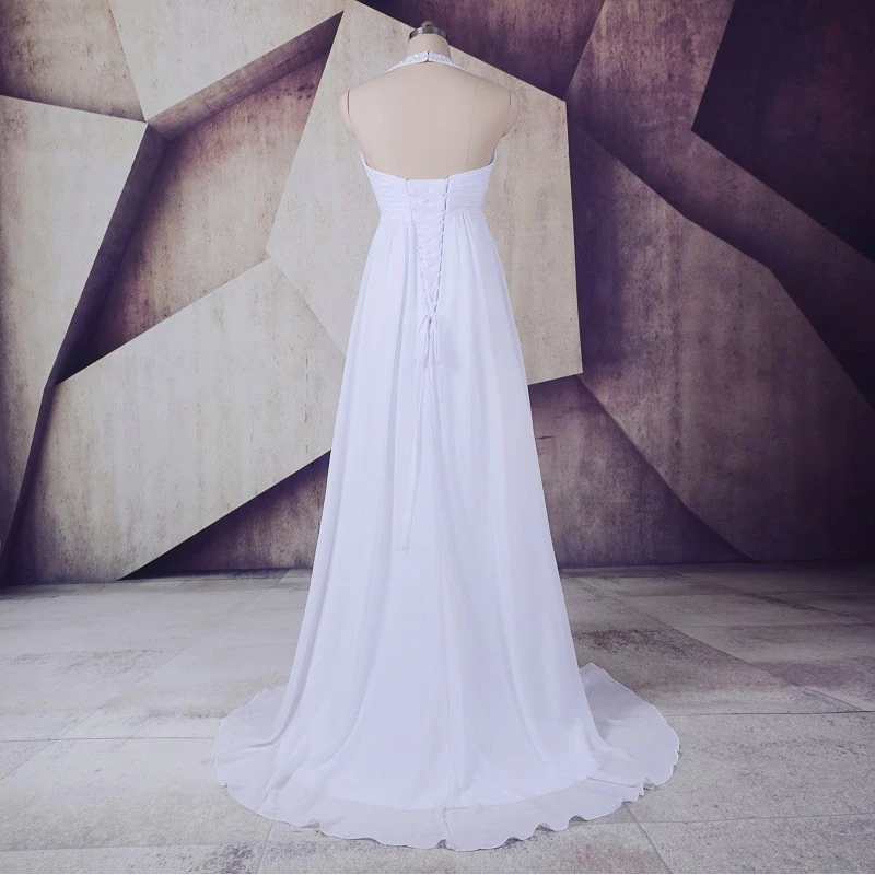 Женское свадебное платье 2018 LORIE Robe de mariee A Line шифоновое длинное с завышенной