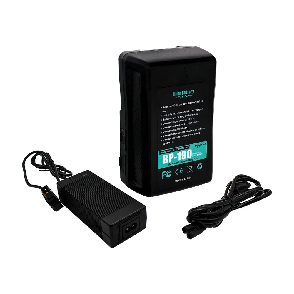 V-Mount V-Lock V LOCK зарядное устройство адаптер Набор 190WH для sony DSLR видеокамера Видео светильник(1 батарея+ зарядное устройство