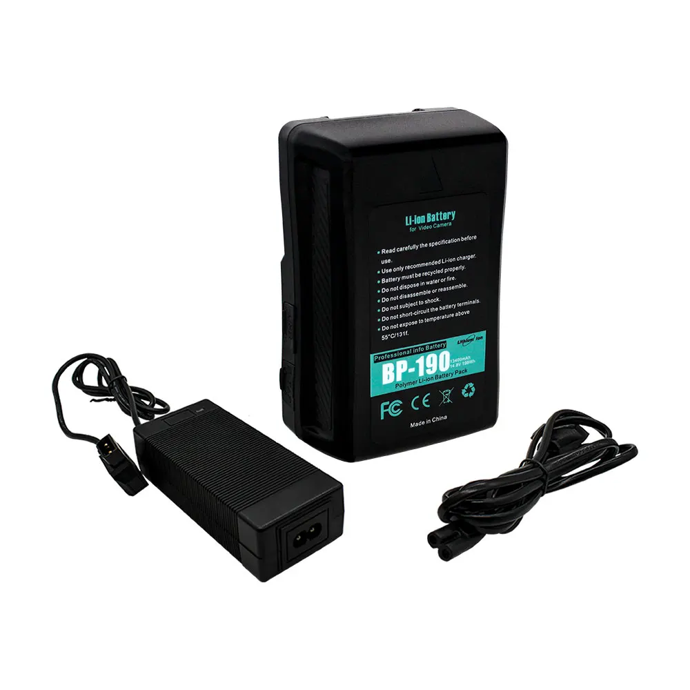 

V-Mount V-Lock V LOCK Battery Charger Adapter set 190WH for Sony DSLR Camcorder Video Light (1 battery +charger pack)