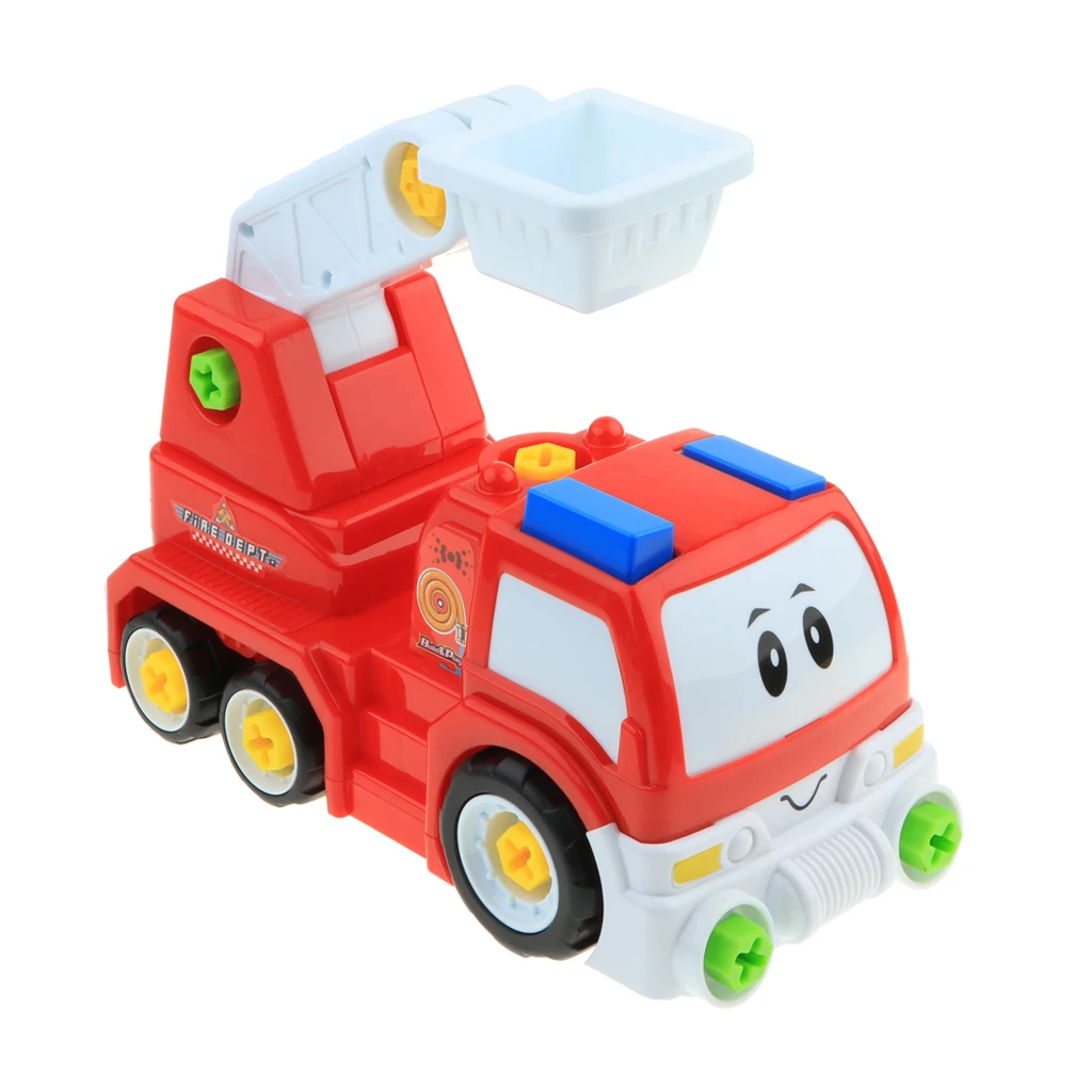 Take Apart Constructions Vehicles Toys - Assemble RC remote control Engineering Truck w/ Electric Drill Tool Kit Screwing Block