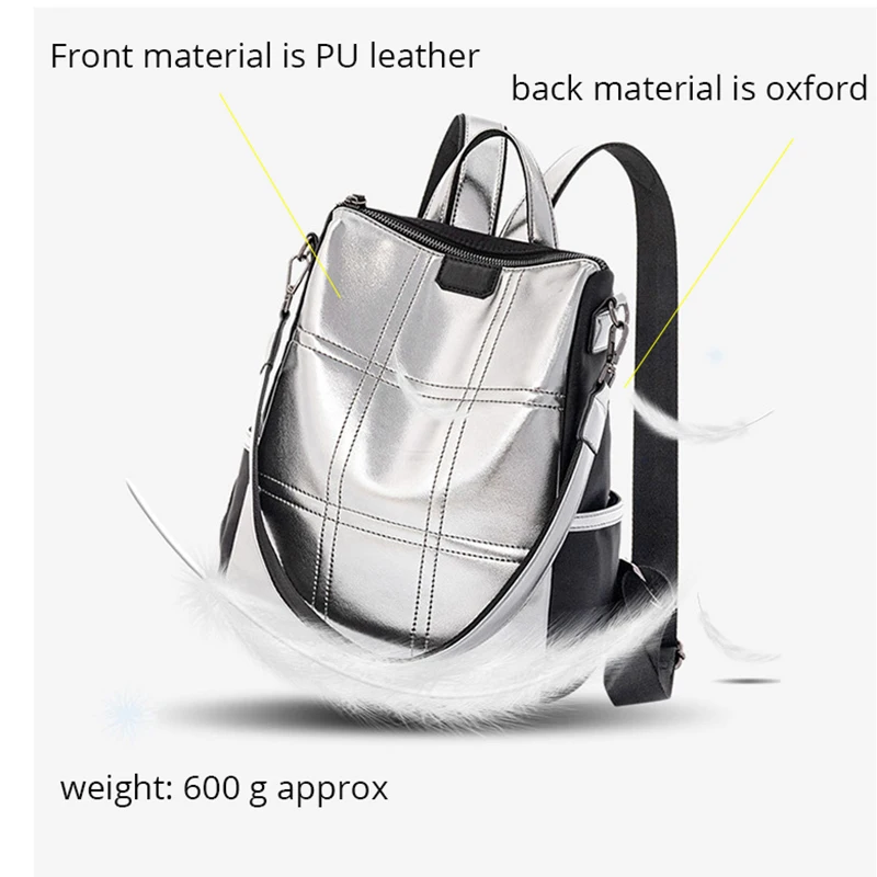 POMELOS Backpack Women Fashion School Backpack Travel New Arrival High Quality PU and Oxford Rucksack Women Luxury Backpack