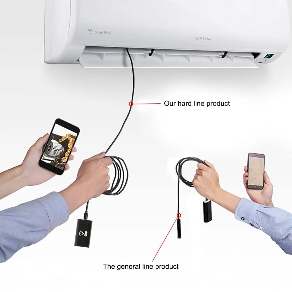 

Endoscope Borescope F150 1200P Wireless Hard Line Snake Camera Pipe Camera for IOS Android