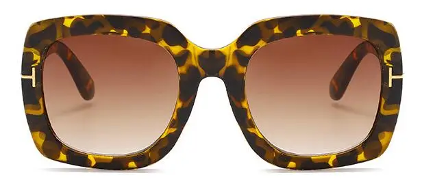 Модные солнцезащитные очки Мужские квадратные солнцезащитные очки для мужчин фирменный дизайн зеркало высокого качества очки мужские UV400 - Цвет линз: leopard