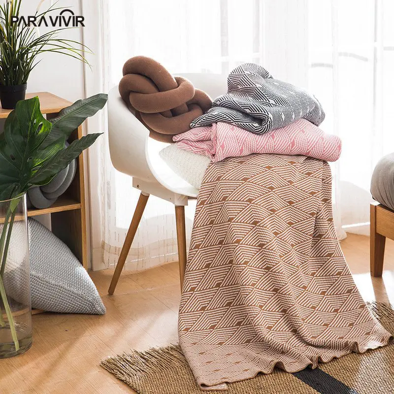 Buy 120*160cm Solid Double Face Knitted Thread Blanket