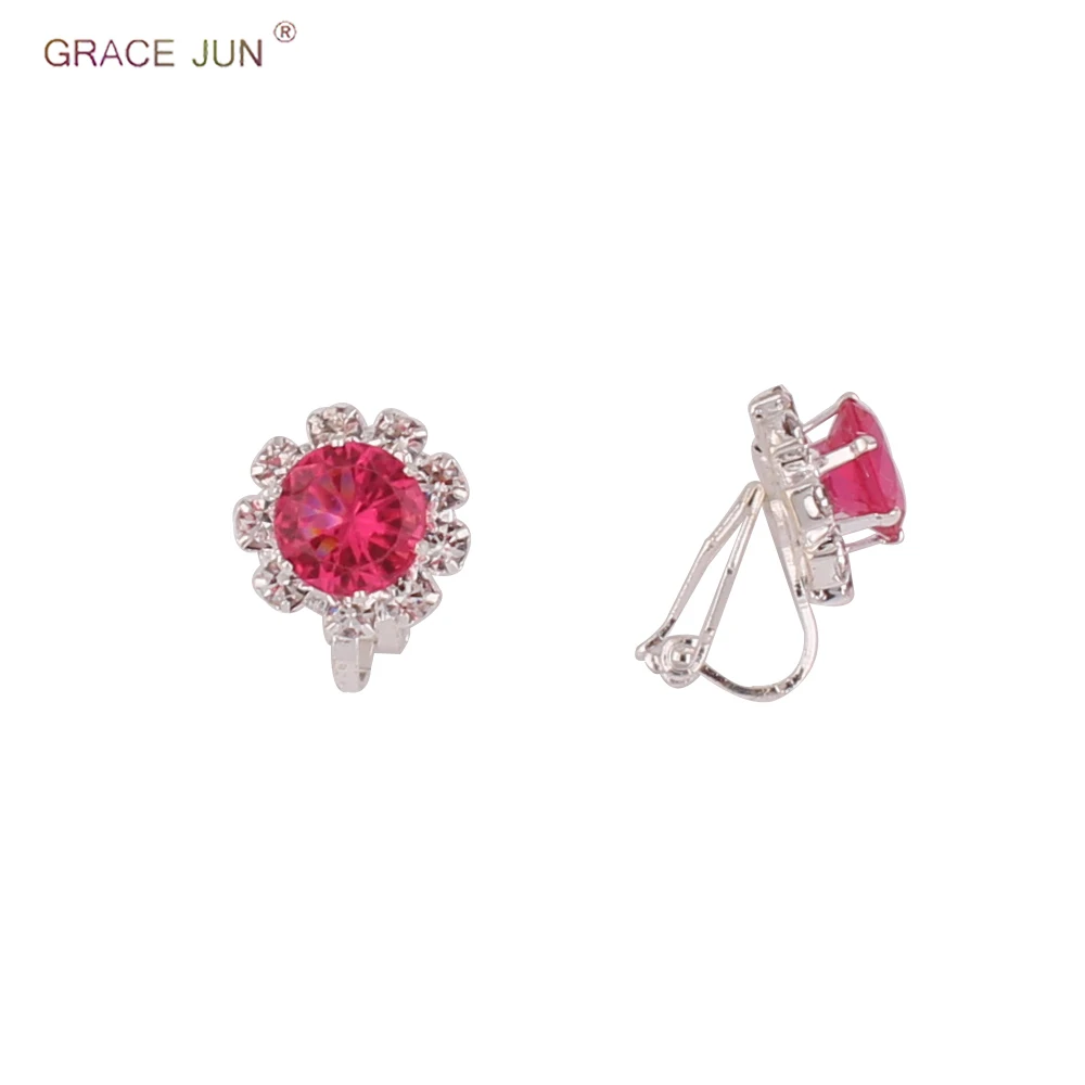 Бренд Grace Jun 2018 Новое поступление Кристальные серьги со стразами клипсы круглой