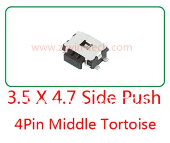 

10pcs Momentary Tactile Tact Push Button Switch Phone Side Push Switch 4.7 x 3.5 x 1.67mm 4 Pin SMD