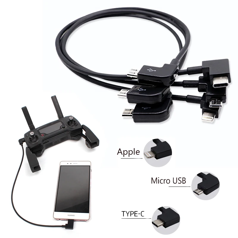 

DJI Cable Data Cable for Connect Phone to Remote Controller USB TypeC for iPd For DJI Spark/MAVIC Pro 2/Air/ Controller