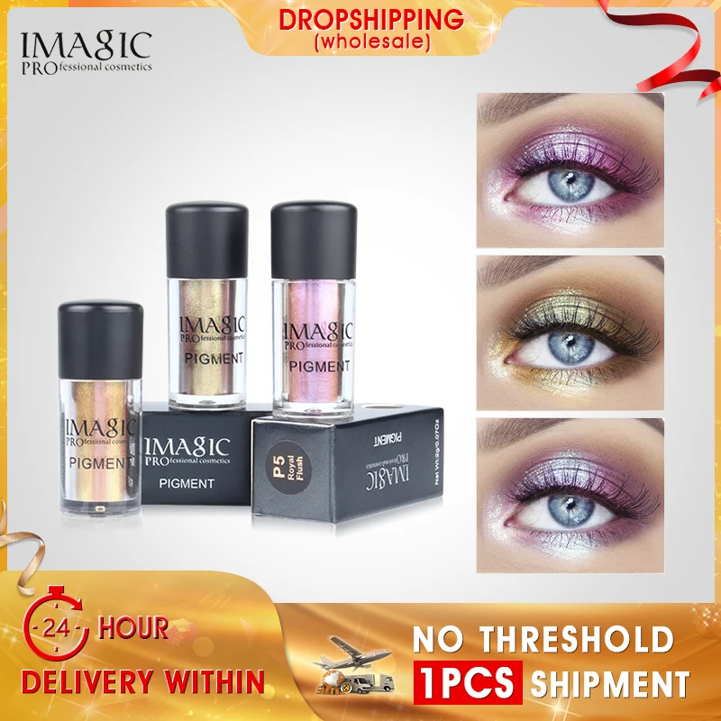 

IMAGIC Glitter Eyeshadow Loose Pigment Shadows Eye Mineral Powder Metallic discoloration Loose Glitter Eyeshadow Makeup