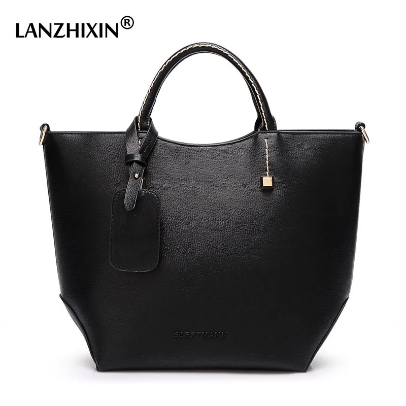 

LANZHIXIN Big Leather Women Handbags Large Capacity Tote Cross Body Bucket Bag Luxury Designer Bags Famous Brand Women Bags 2018
