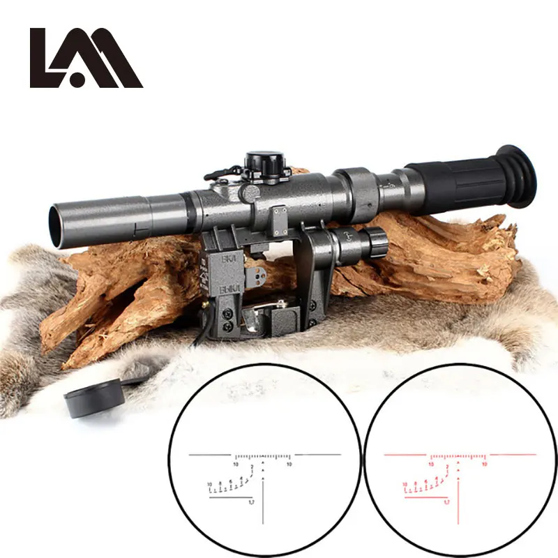 Lambul Dragunov SVD POS 3 9X24 красный с подсветкой охотничий прицел стеклянная Сетка