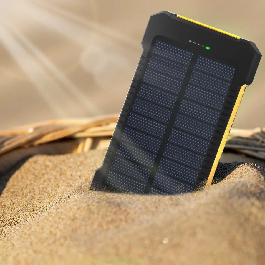 Solar Power Bank Dual USB Power Bank 20000mAh Waterproof Powerbank