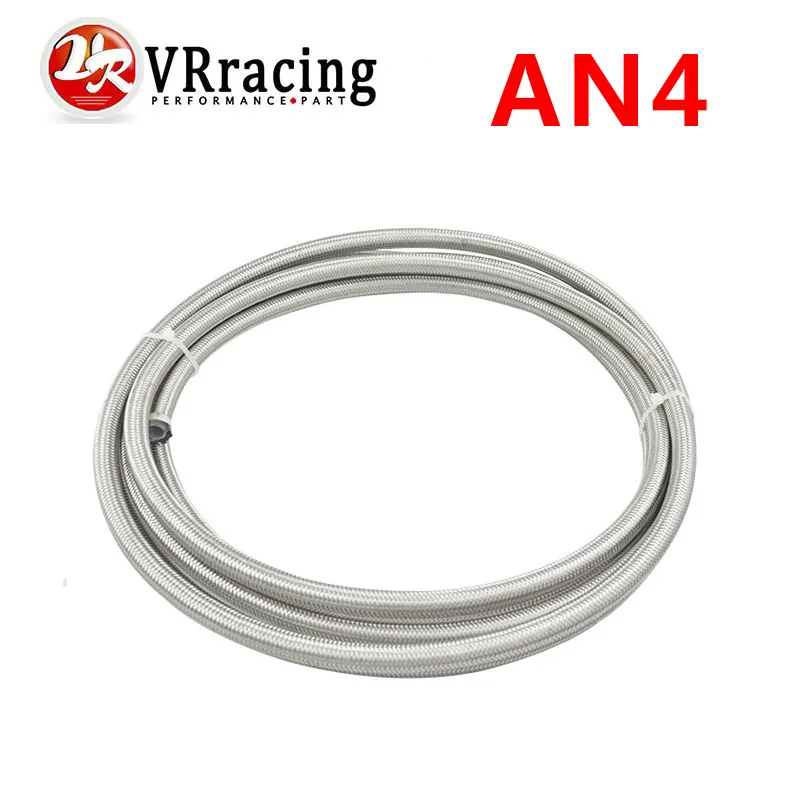 

VR RACING - 5meter AN4 Double braided Stainless steel Teflon Racing Hose Fuel Oil Line (ID:6MM,OD:11MM) 5mVR7511