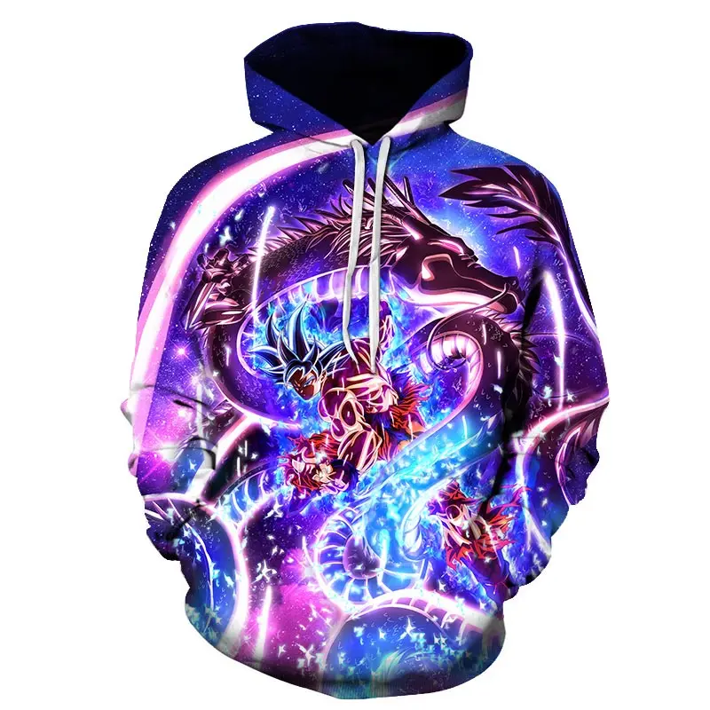 

New Seven Dragon Balls Fashion Personality Dragon Balls Hoodies 3D Digital Printed Pocket Pullovers Retail Wholesale