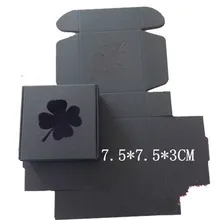 7,5*7,5*3 см Черный клевер 100 шт Розничная Подарочная упаковка коробка подарок ручной работы мыло бумага для упаковки коробки