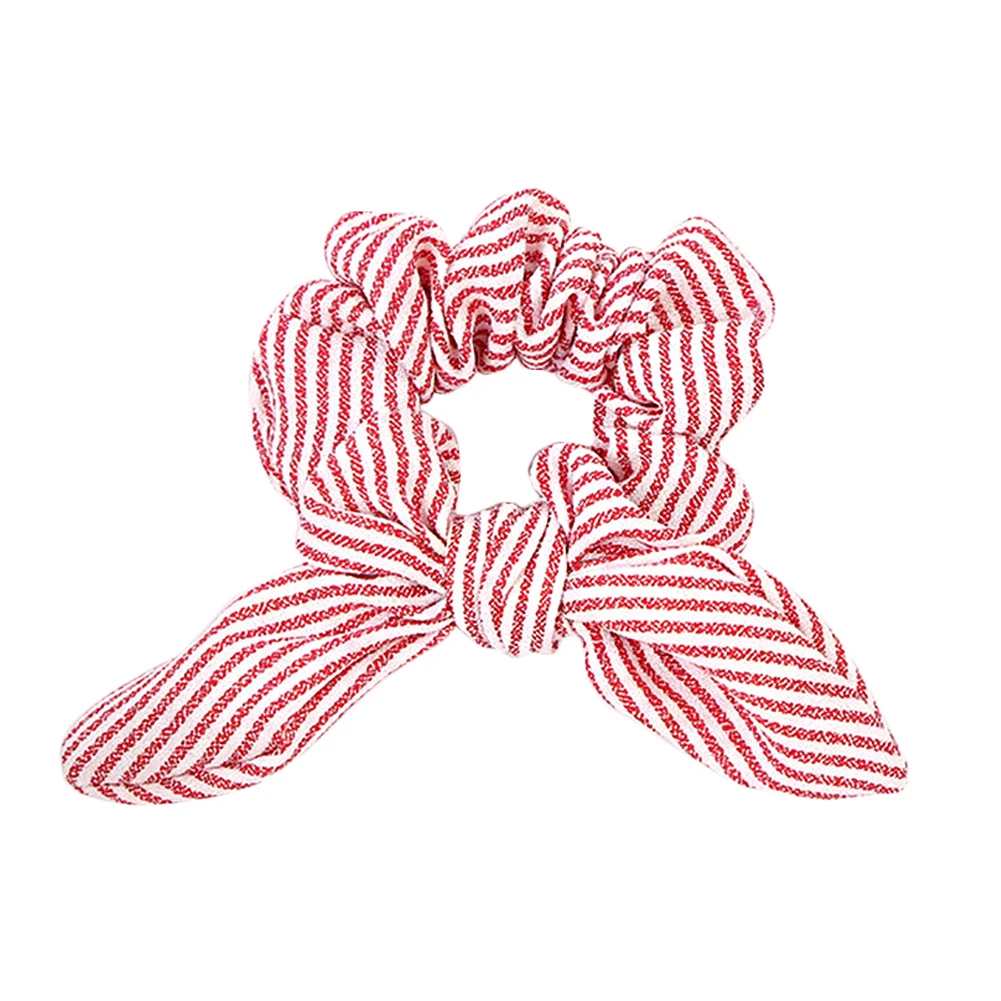 

Cute Striped Bow Streamers Hair Ring Elastic Hair Bands Scrunchies Women Girls Korean Solid Hair Accessories Ponytail Rope Ties