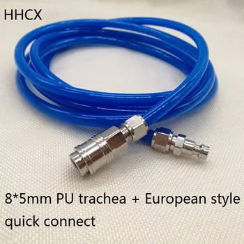

5 10 15 20 meters Blue 8*5mm PU trachea with MINI European style quick connect Air Compressor Hose Tube 8mm x 5mm