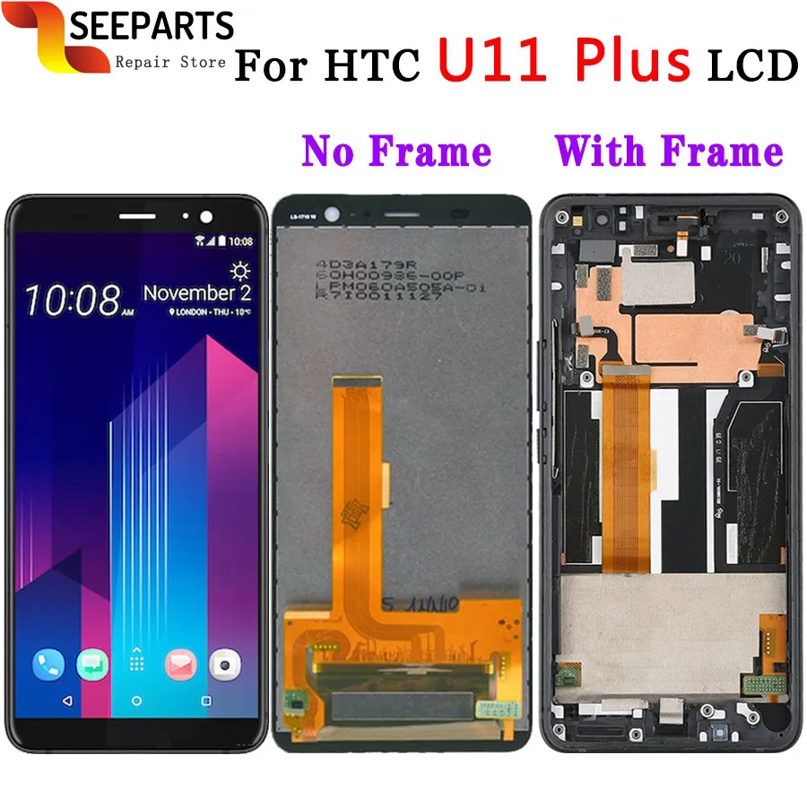 

100% Tested 6.0" For HTC U11 Plus LCD Display 2880*1440 Touch Screen Digitizer Assembly Replacement Parts For HTC U11 Plus LCD