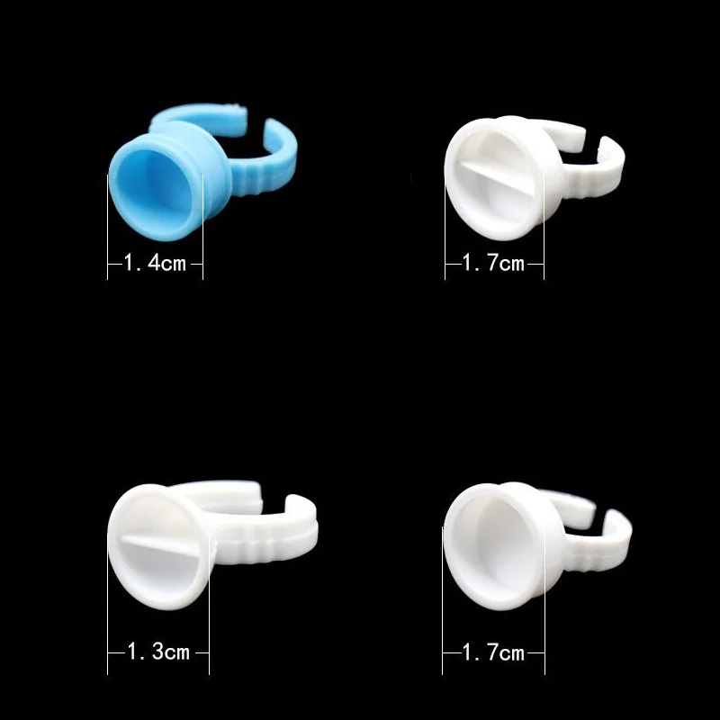 100 шт одноразовый контейнер для клея, держатель, кольцо, клей, поддон для наращивания ресниц, контейнер, кольцо, чашка, пигмент для татуировки бровей, инструмент для макияжа