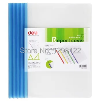 Deli 5539 report cover transparante pp wervelkolom bar/map 5 gemonteerd kleur willekeurige