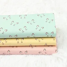 Половина Ярда, тонкая хлопковая ткань с рисунком милого кота, платье для одежды, детская одежда, хлопок, мягкая, близкая к коже, B439