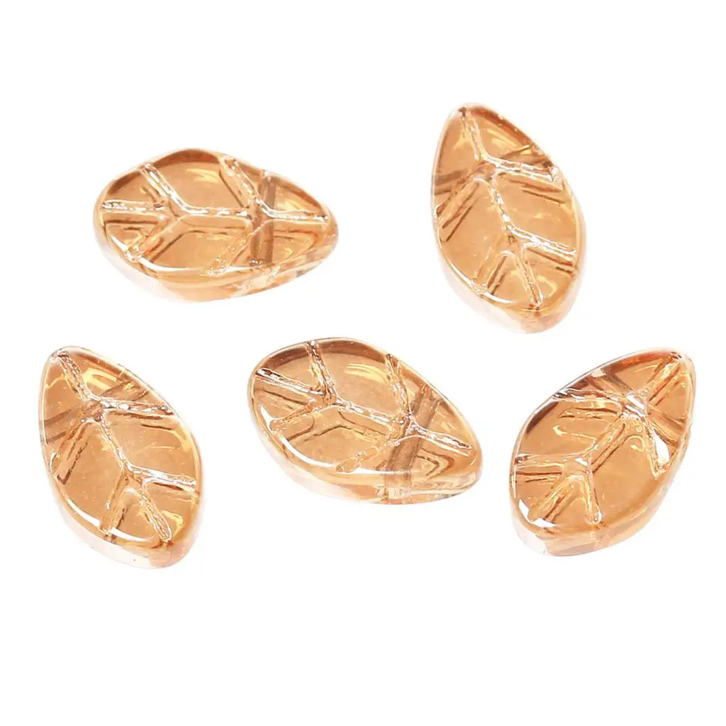 

DoreenBeads Glass Loose Beads Leaf Orange AB Color Transparent About 11mm( 3/8") x 6mm( 2/8"), Hole: Approx 0.8mm, 4 Pieces