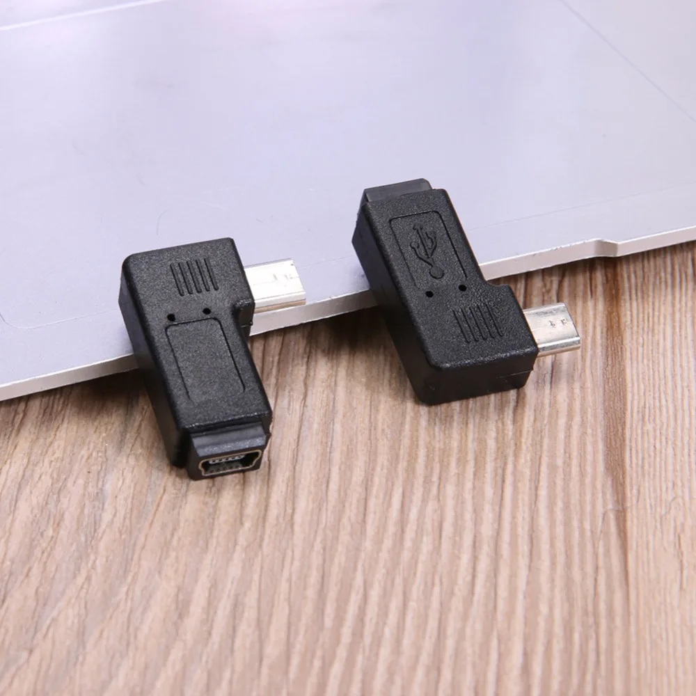 Переходник с Micro USB штекер на Mini гнездо переходник для передачи данных 90 градусов L