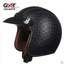 Pu Leather Harley Helmets font b motocross b font Chopper Bike helmet 3 4 open face