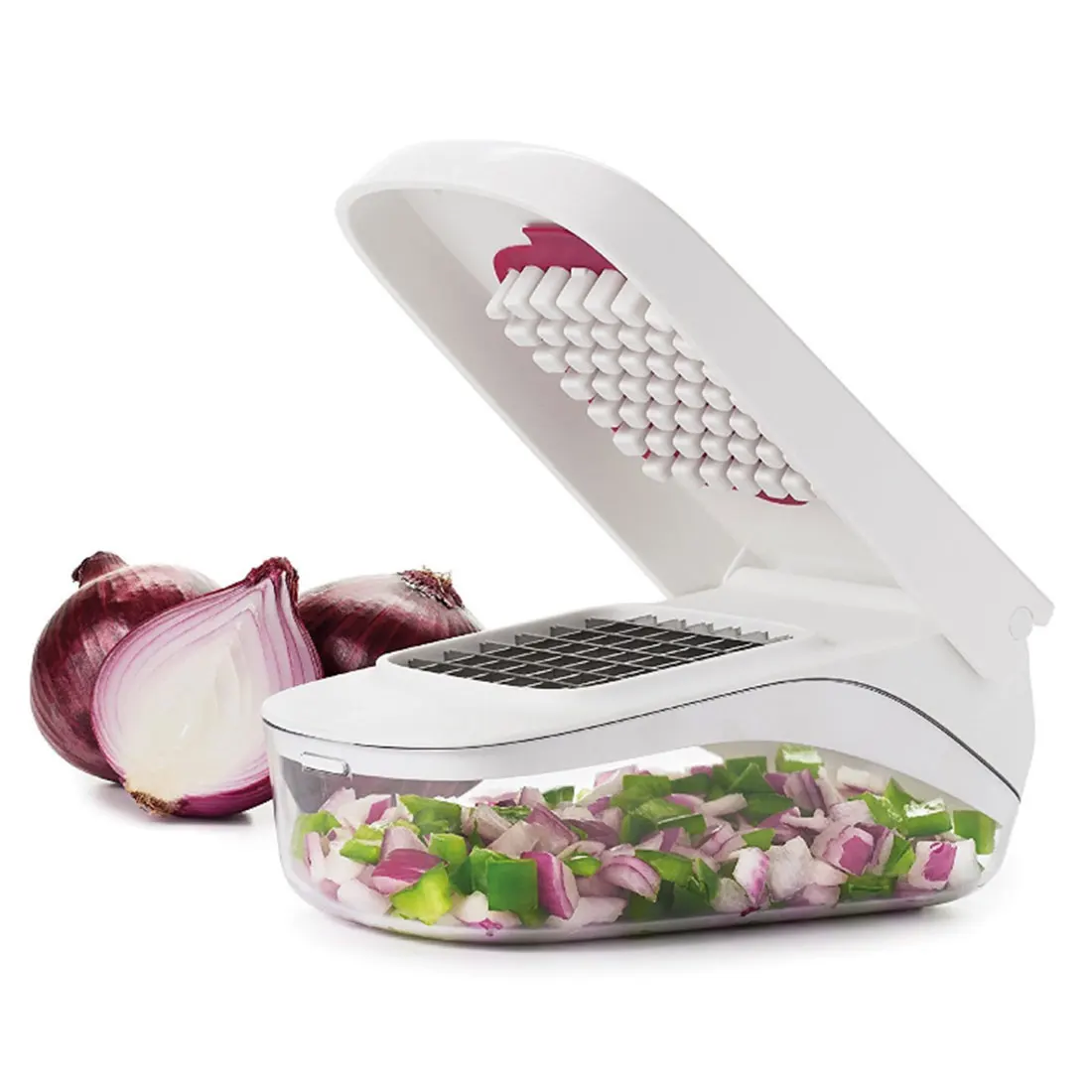 

1pc Manual Vegetable Fruit Slicer Chopper Presser Cut Onion Vegetable Slicer Fruit Cheese Cutter Dicing Blade Christmas Kitchen