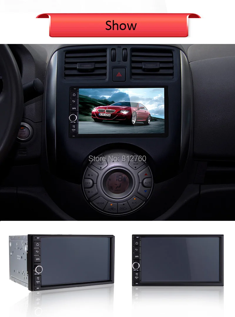 Top New 7" Double 2 Din Android 6.0.1 Universal Car Radio Quad Core 1024*600 HD Car GPS Navigation Auto Stereo Head Unit Car PC 4