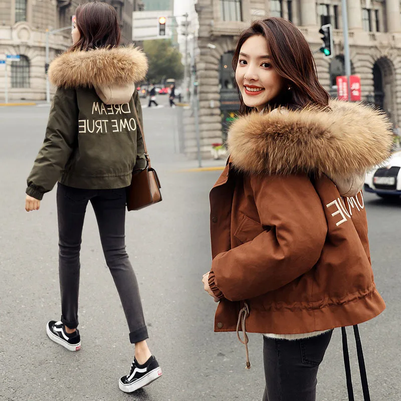 Capuchon Rembourré D'hiver Courte Green Color Col Femme Coton Doudoune Fourrure Chaud Army Veste À Femmes De Grand caramel Épais Parkas Manteau 2019 Mince R8wn6xdqC6