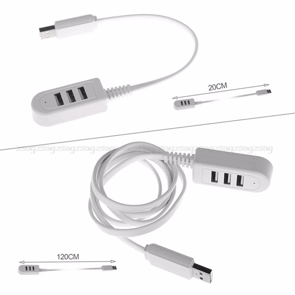 

High Speed 3 Ports USB 2.0 Hub Extension Splitter for Laptop PC Computer Charger JUN14 dropship