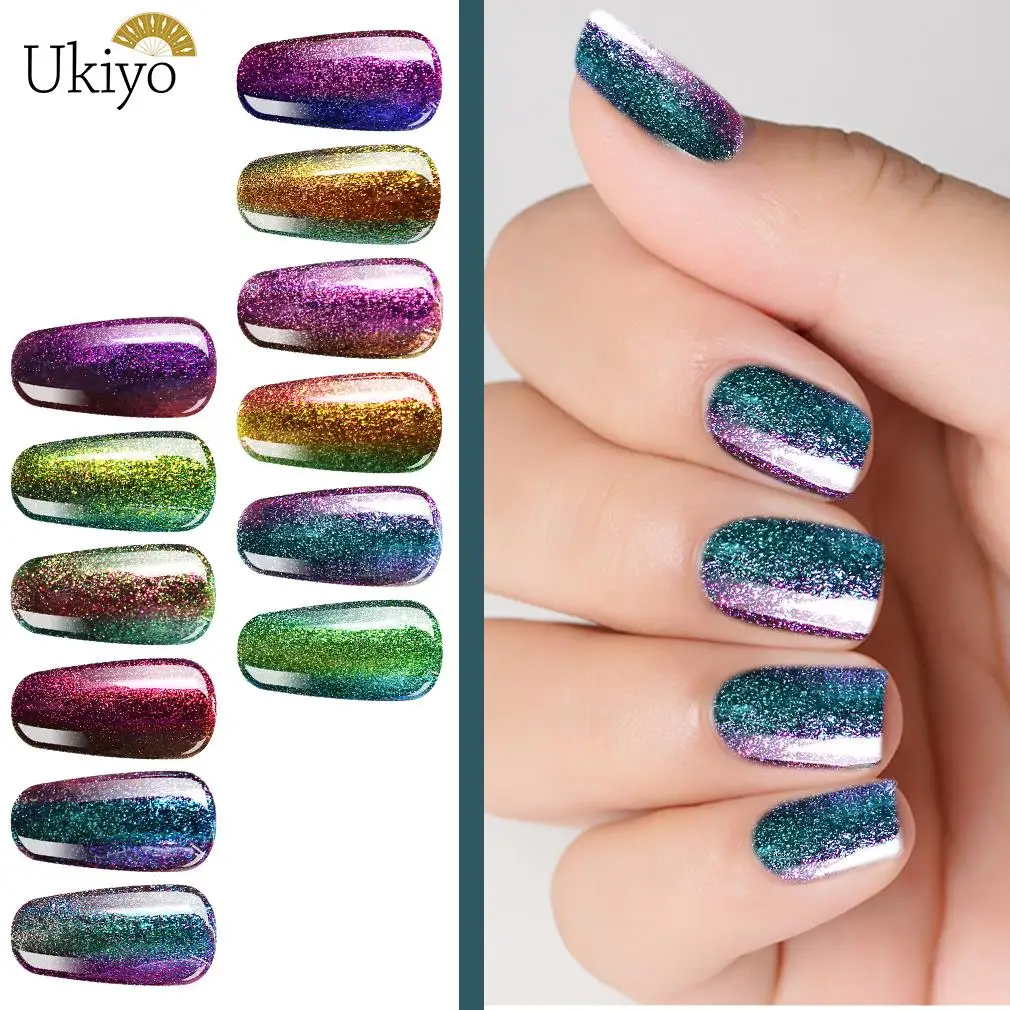 Ukiyo 5 мл Хамелеон УФ-гель для ногтей Замачивание Магия SequinsGel лак Vernis Полупостоянный лак для ногтей эмаль маникюр