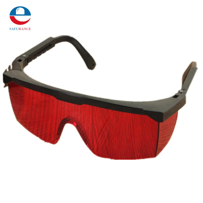 Простой дизайн сильные ударопрочные PC материал лазерная защита очки светильник защитные очки красный черный